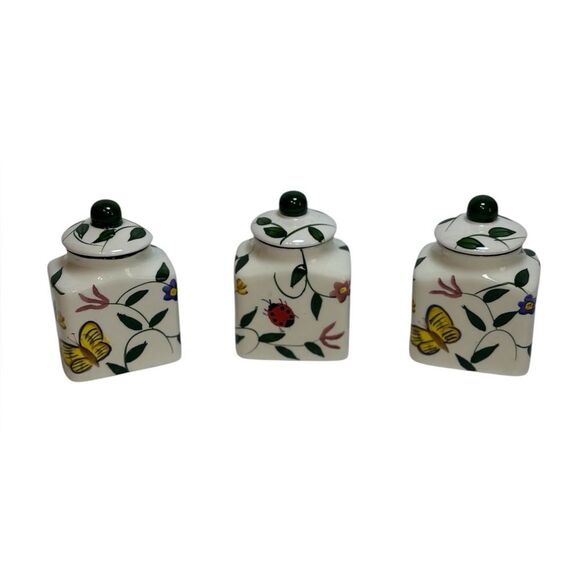 Baun Bros Butterly Garden Spice Jars Set of 3 - Picture 1 of 8